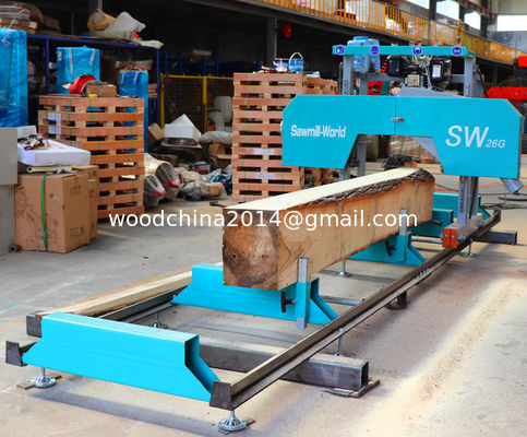 SW26G Gasoline Portable Band Sawmill Machine For Wood Cutting, Log Cutting Mobile Sawmill